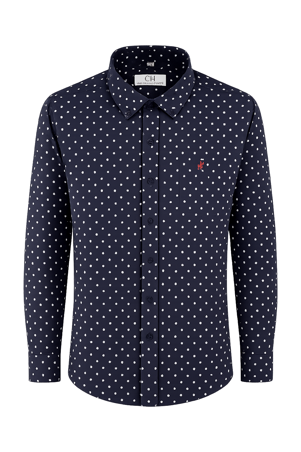CAMISA DE PUNTOS AZUL/BLANCO